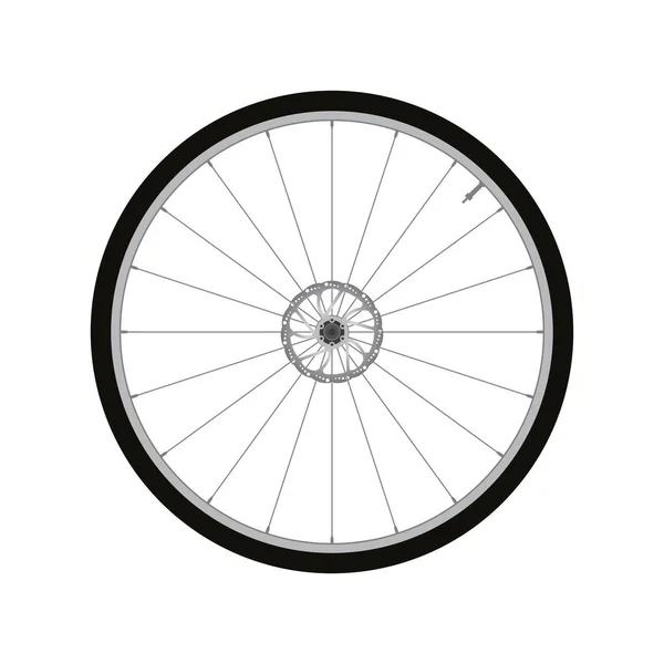 Roue avant à vélo avec vecteur de freinage à disque — Image vectorielle