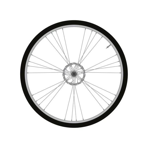 Roue avant à vélo avec vecteur de freinage à disque — Image vectorielle