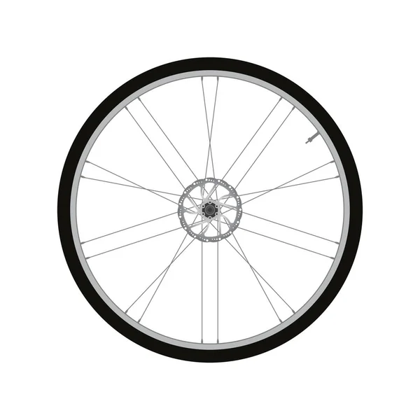 Voorwiel van de fiets met schijfrem vector — Stockvector