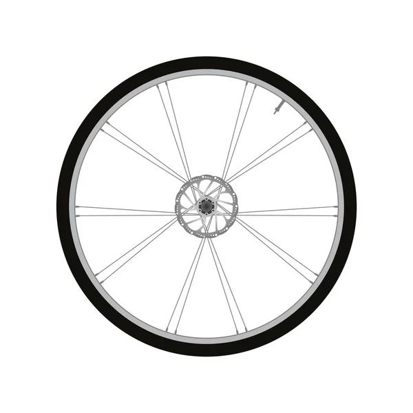 Roue avant à vélo avec vecteur de freinage à disque — Image vectorielle
