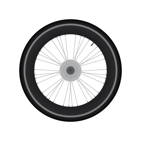 High Rim Wheel Road Bike com vetor de engrenagem — Vetor de Stock