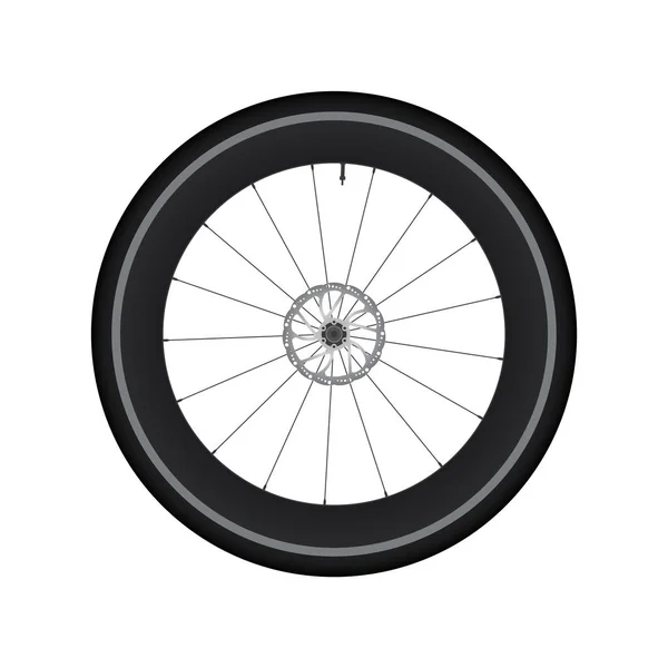 Bici da strada con ruota ad alto cerchio con vettore freno a disco — Vettoriale Stock