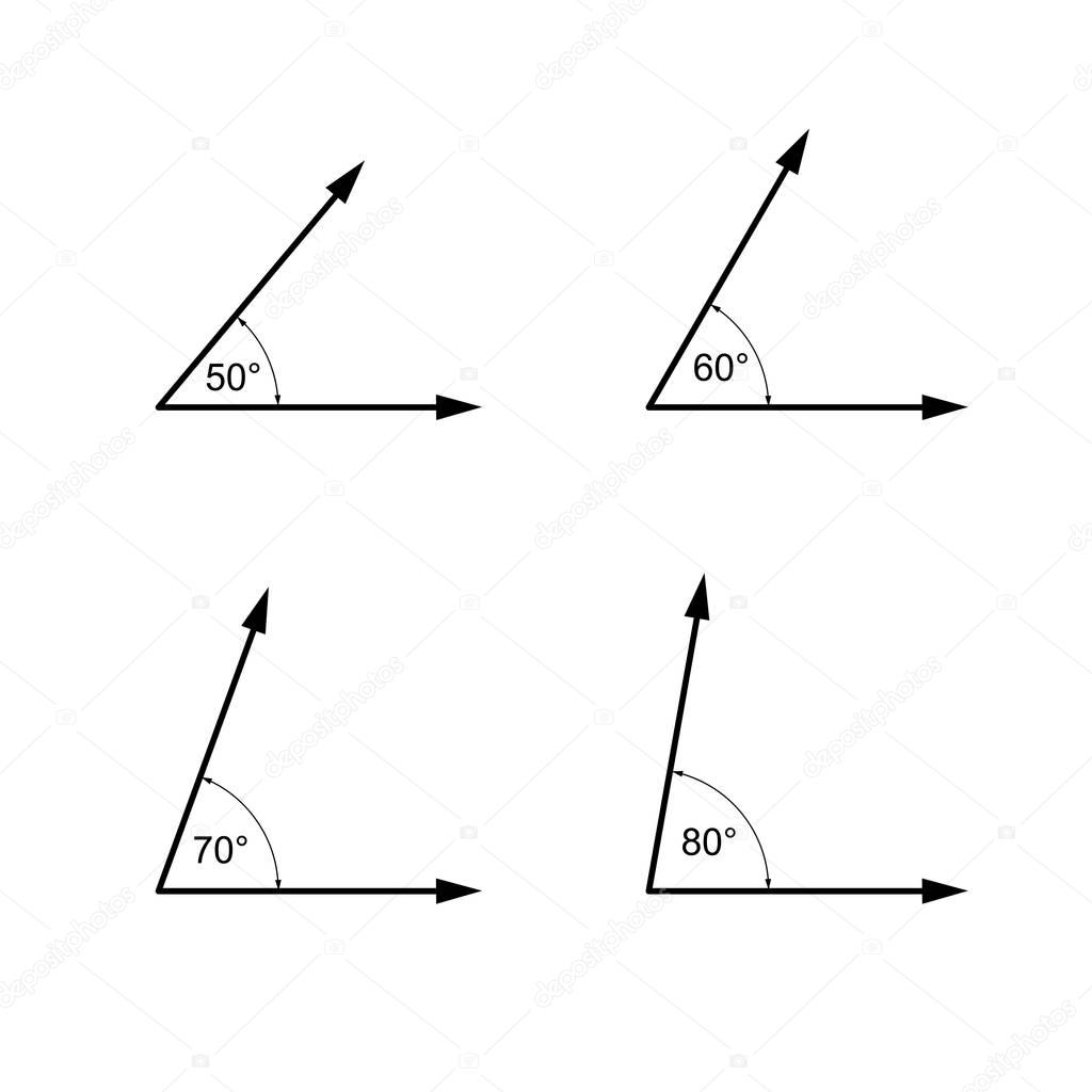 Imágenes signo de angulo en geometria Ángulos en grados