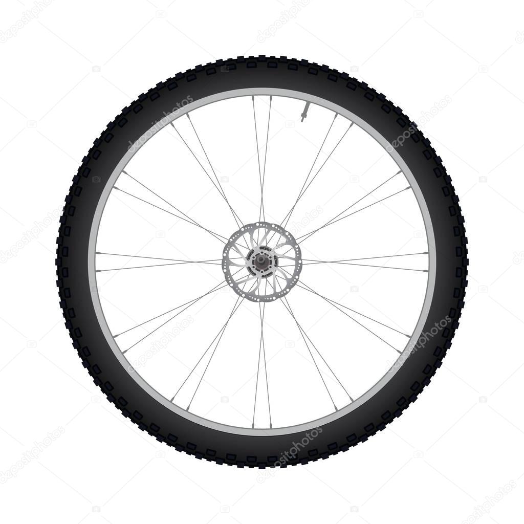 Image of Bicycle Front Wheel with Disc Brake vector