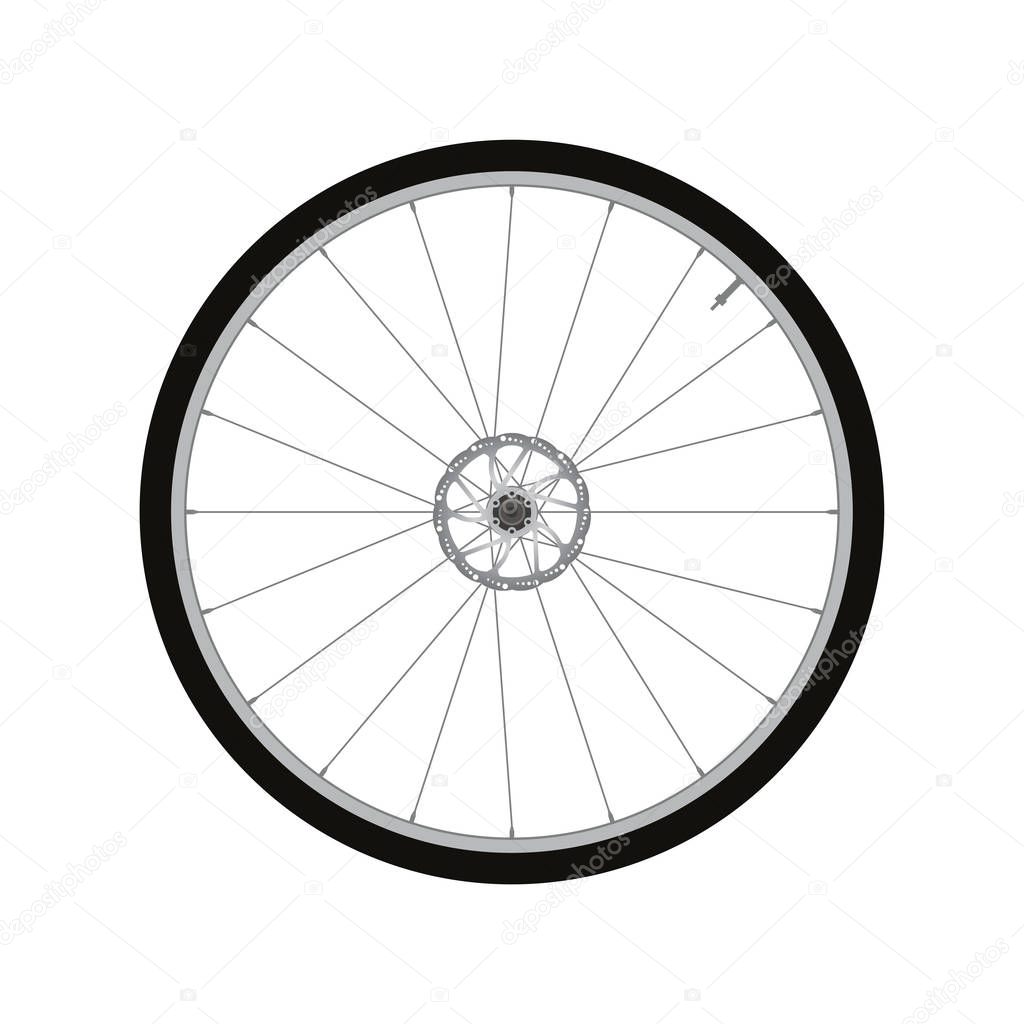 Bicycle Front Wheel with Disc Brake vector