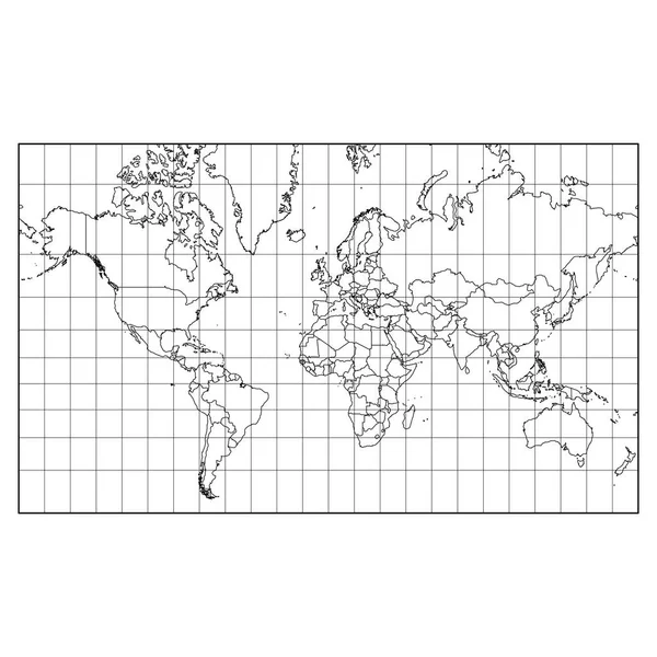 Mapa do mundo isolado no vetor de fundo branco —  Vetores de Stock