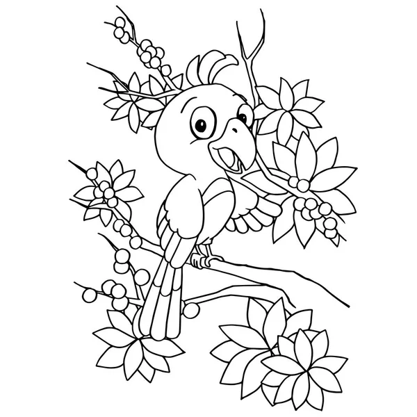 Cartoon oiseau coloriage vecteur de page — Image vectorielle