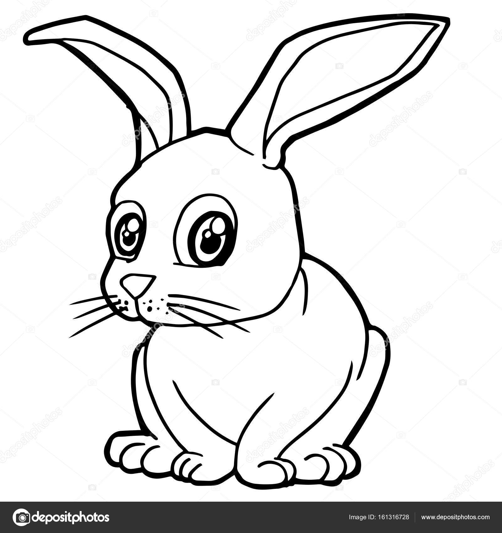 Schattig Konijn Tekenfilm Kleurplaten Pagina Vector Stockvector