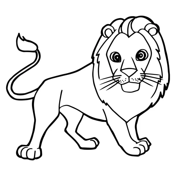 Cartoon söt lejon färgsätta sidan vektor — Stock vektor