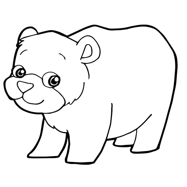 Desenho animado bonito urso colorir página vetor ilustração —  Vetores de Stock