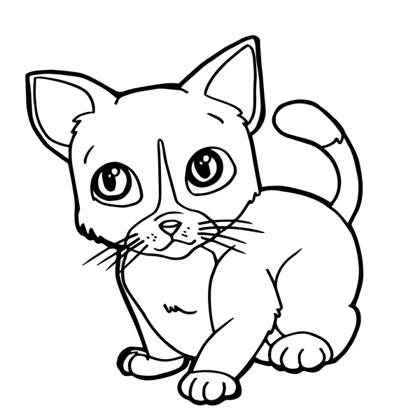 Cartoon niedliche Katze Färbung Seite Vektor. — Stockvektor