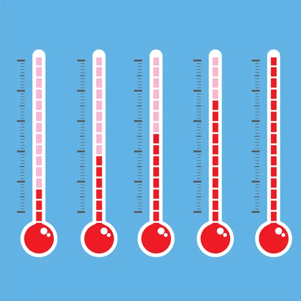 Mavi arka plan vektör simgesine termometre — Stok Vektör