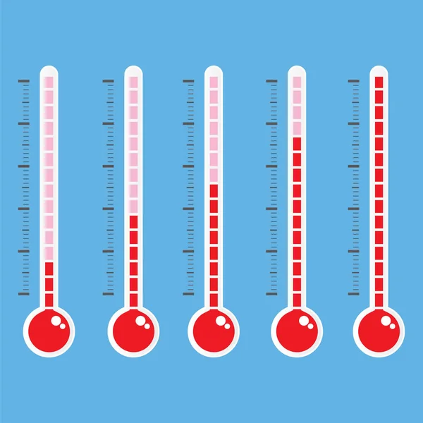 青色の背景のベクトルに温度計のアイコン — ストックベクタ