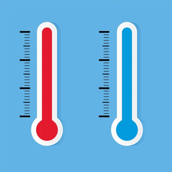 Значок термометра на синьому фоні вектор — стоковий вектор