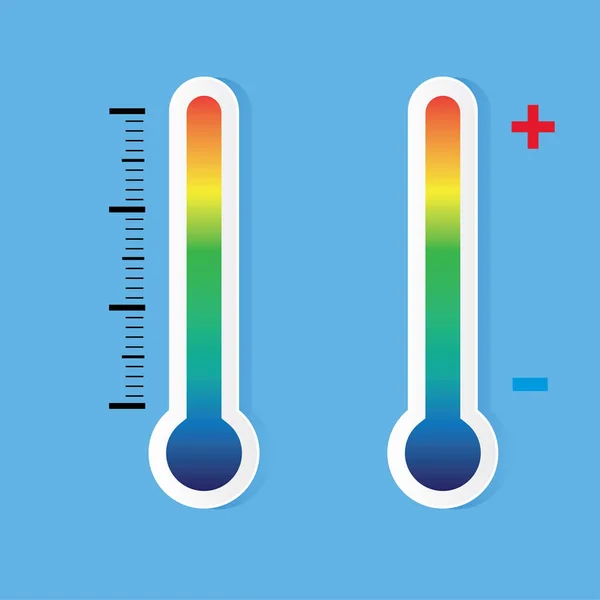 Icône du thermomètre sur fond bleu vecteur — Image vectorielle