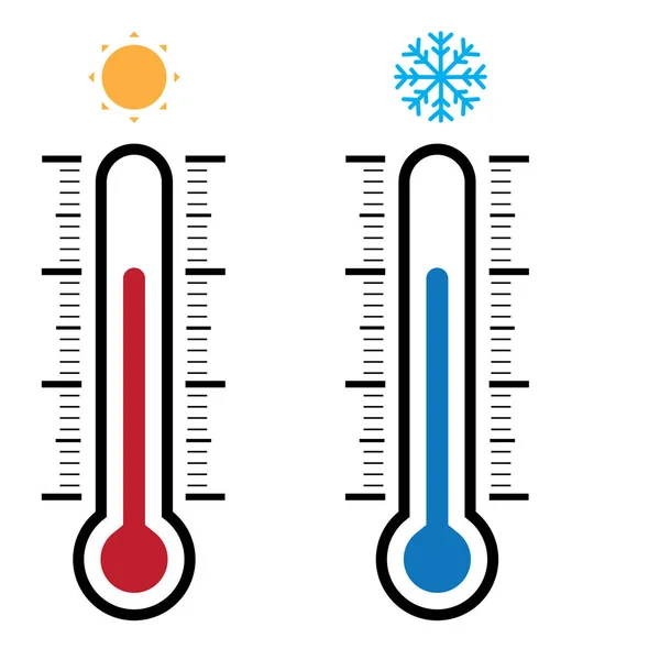 Thermometer-Symbol auf weißem Hintergrundvektor — Stockvektor