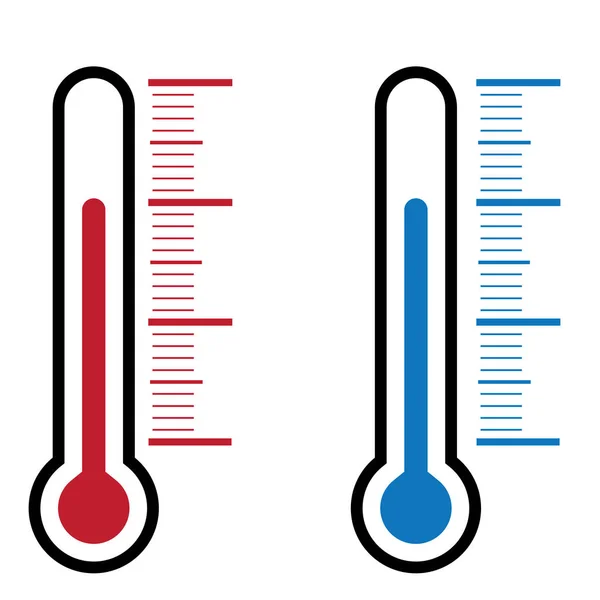Thermometer-Symbol auf weißem Hintergrundvektor — Stockvektor