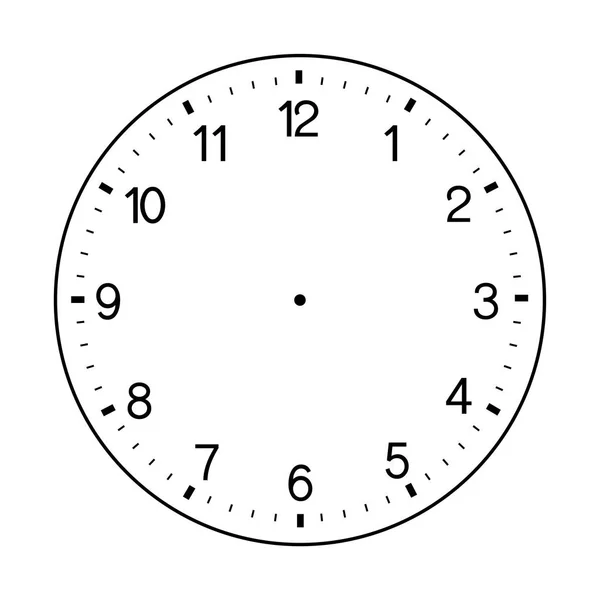 Vetor de face de relógio de parede em branco no fundo branco — Vetor de Stock