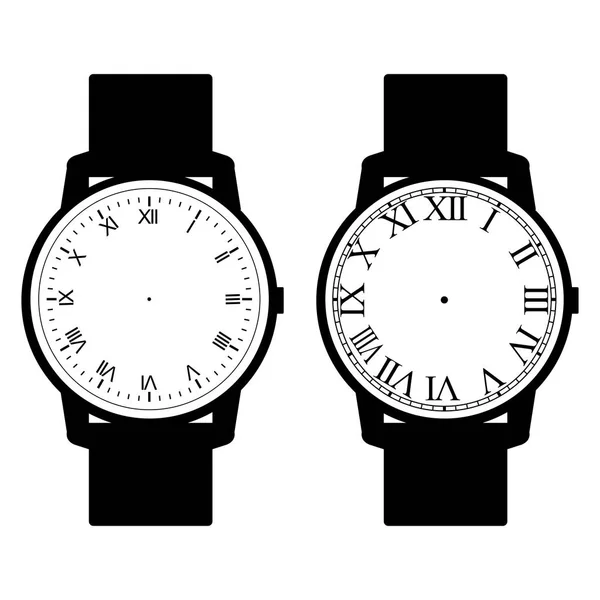 Bianco mano orologio volto vettore su sfondo bianco — Vettoriale Stock