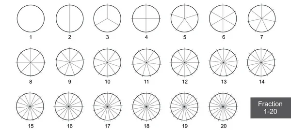 Frakcja Pie clipart dla edukacji na białe tło wektor — Wektor stockowy