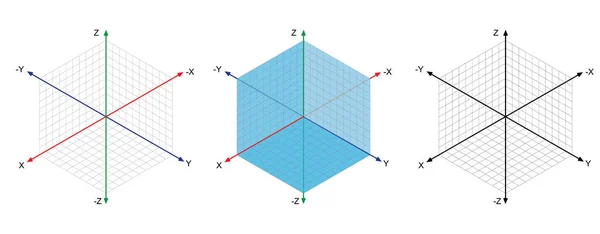 Isometric drawing a thirty degreesangle is applied to its sides. The cube opposite. Isometric Grid vector — Stock Vector