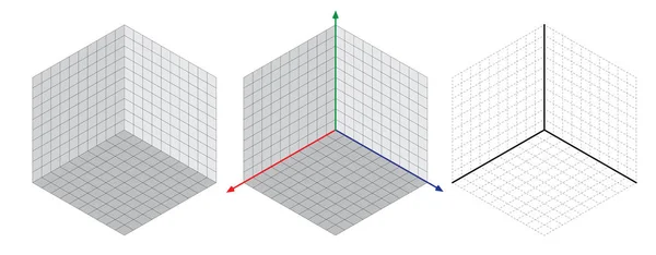 İzometrik çizim bir otuz degreesangle yanları için uygulanır. Küpün tam tersi. İzometrik kılavuz vektör — Stok Vektör