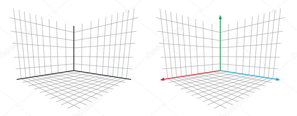 OpenGL Projection Matrix perspective 3d axis vector