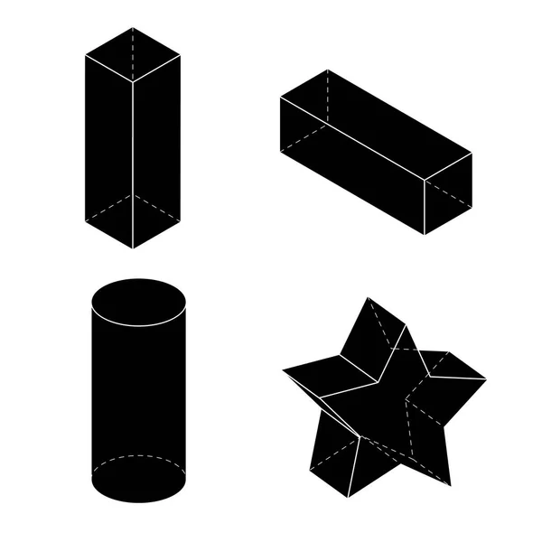 Het aantal 3d geometrische basisvormen. Geometrische lichamen vector geïsoleerd op een witte achtergrond. — Stockvector