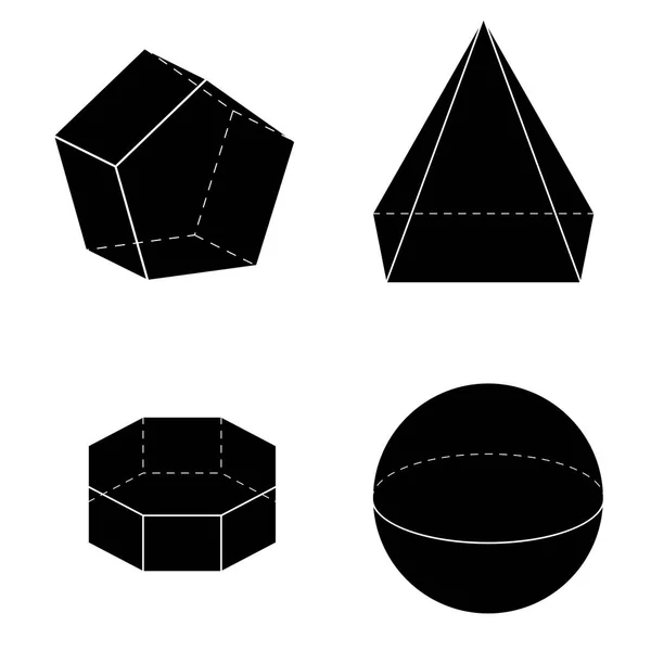 Conjunto de formas geométricas básicas 3d. Vector de sólidos geométricos aislado sobre un fondo blanco . — Vector de stock