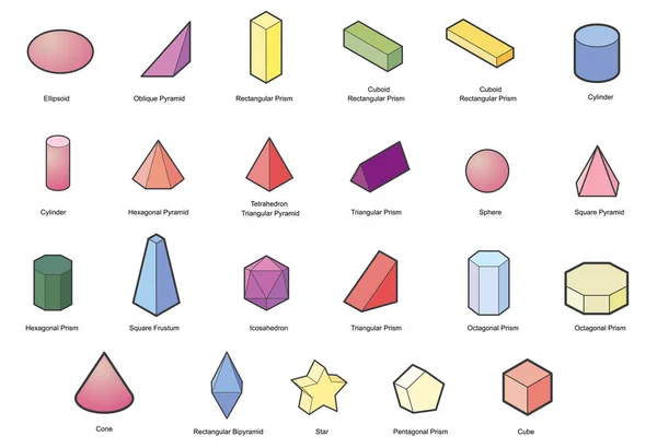 Set geometrische basisvormen. Geometrische lichamen vector geïsoleerd op een witte achtergrond. — Stockvector