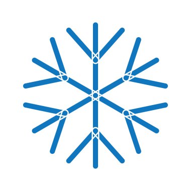 Beyaz arka plan vektör Noel'de kar tanesi simgesi