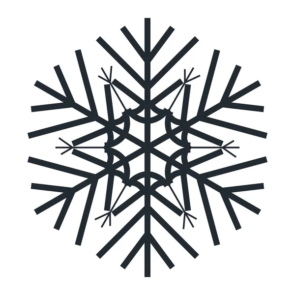 Символ снежинки на Рождество на белом фоне — стоковый вектор