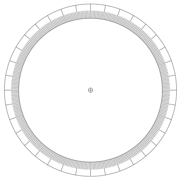 空白的量角器-背景矢量上孤立的实际大小毕业 — 图库矢量图片