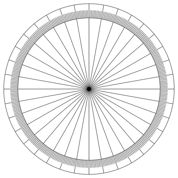 Blank protractor - Actual Size Graduation isolated on background vector — Stock Vector