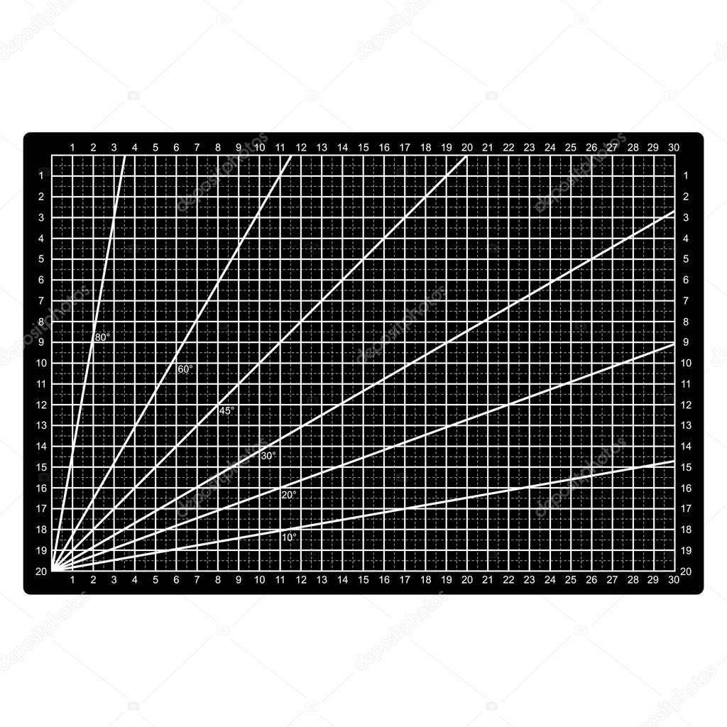 Grid Lines Cutting Mat Craft Scale Plate Card Fabric Leather Paper Board vector illustration