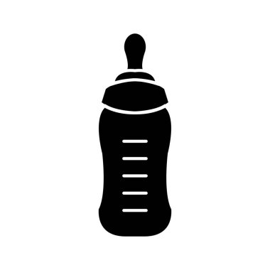 Bebekler ve küçük çocuklar illüstrasyon vektör için şişe veya bebek biberon