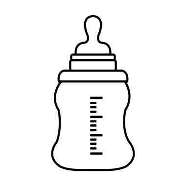 Bebekler ve küçük çocuklar illüstrasyon vektör için şişe veya bebek biberon