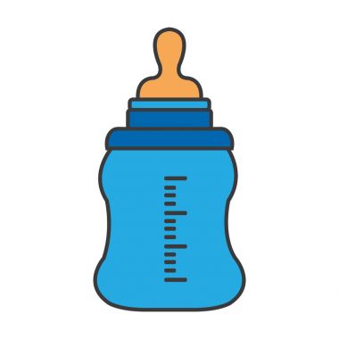 Bebekler ve küçük çocuklar illüstrasyon vektör için şişe veya bebek biberon