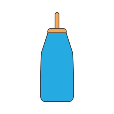 Bebekler ve küçük çocuklar illüstrasyon vektör için şişe veya bebek biberon