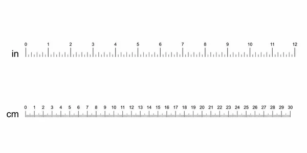 Rulers Inch Metric Rulers Scale Ruler Inches Centimeters Centimeters Inches — Stock Vector