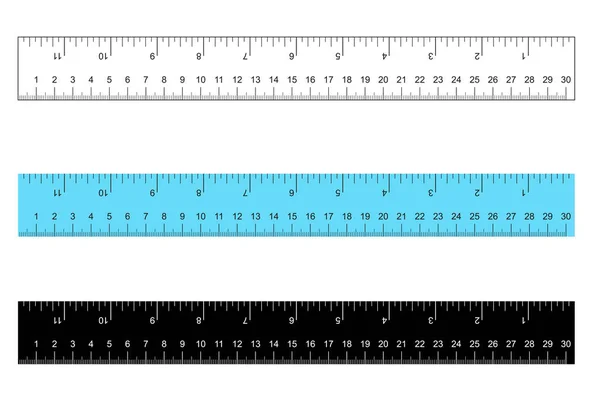 支配者インチとメートル法の支配者インチとセンチメートルの定規のためのスケール センチメートルとインチは スケールセンチメートル指標を測定します インチとメートル法の支配者白地の支配者 — ストックベクタ