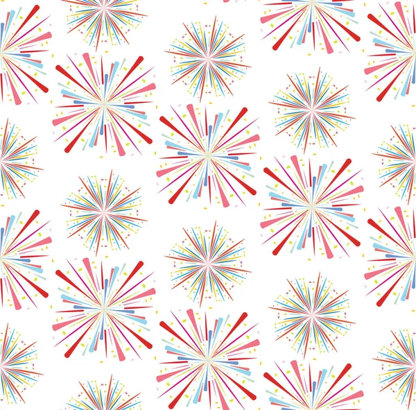 Fireworks Seamless Pattern Seamless Fireworks Fireworks Pattern Funny Pattern Abstract — Stock Vector