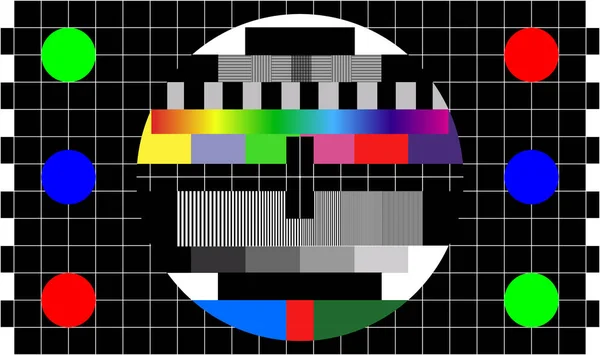 Οθόνη Κάρτας Δοκιμής Ράβδων Χρώματος Τηλεόρασης Smpte Τηλεόρασης Μπαρ Βαθμονόμησης — Διανυσματικό Αρχείο
