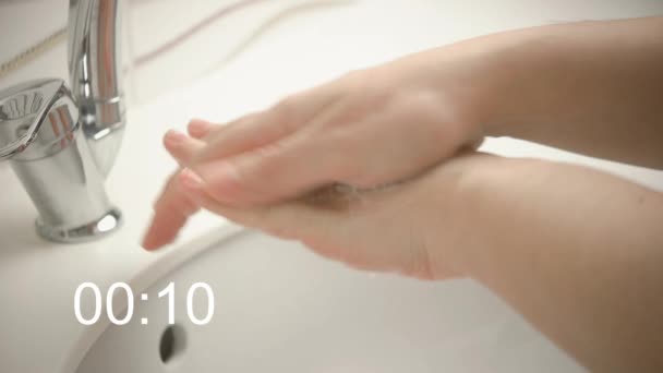 Laver Les Mains Femme Lave Les Mains Par Des Méthodes — Video