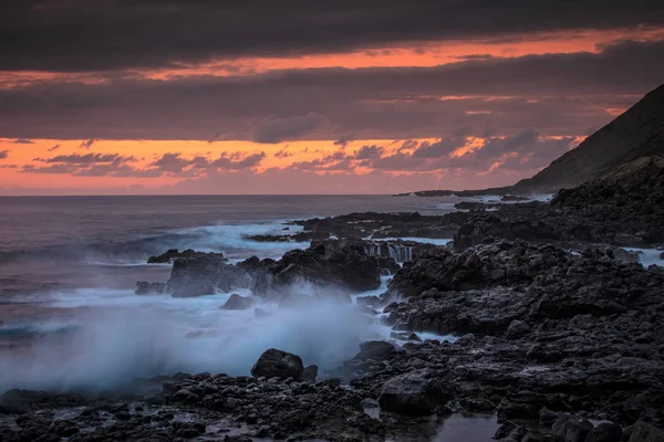 Закат с видом на океан — стоковое фото