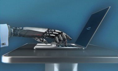 Laptop ile çalışan bir Robot