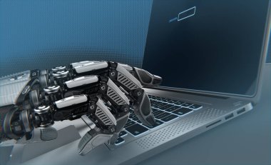 Laptop ile çalışan bir Robot