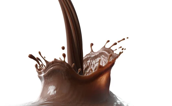 Chocolade koffie of cacao vloeibare plons — Stockfoto