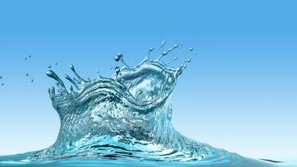 Splashed klart blåt vand - Stock-foto