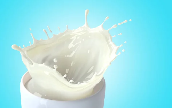 मुकुट स्प्लॅशमध्ये पांढरा चरबी दूध — स्टॉक फोटो, इमेज